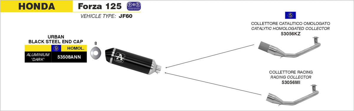 Arrow Catalytic Homologated Header for Urban Exhaust
