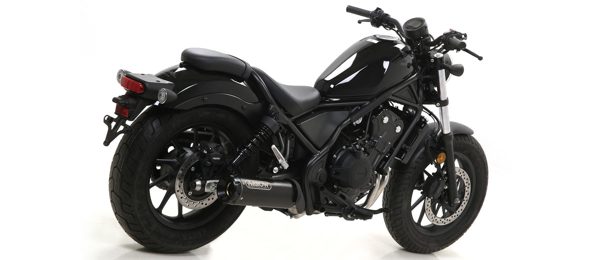 Arrow Rebel Slip On with Aluminium "Dark" End Cap - Honda CMX500 Rebel 500/CMX500 Rebel 500 ABS