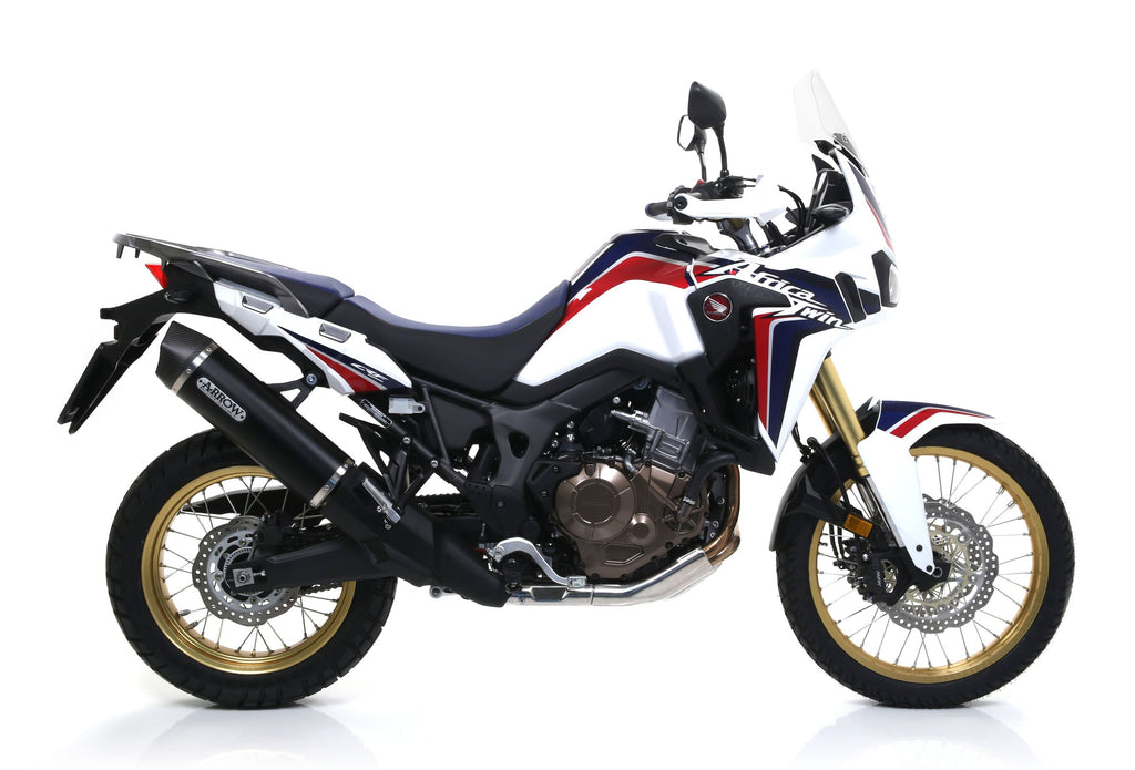 Arrow Maxi Race-Tech Aluminium "Dark" Slip On with Carbon End Cap - Honda Africa Twin DCT/CRF1000L Africa Twin
