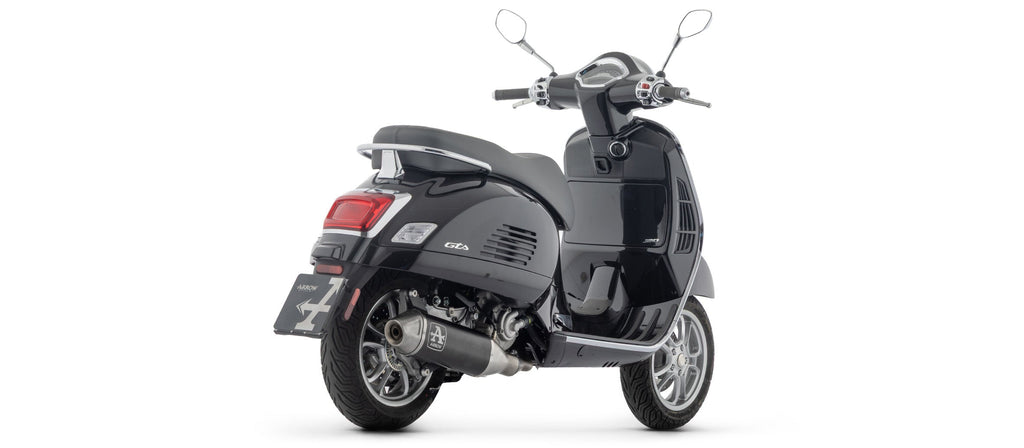 Arrow Racing Full System with Urban Aluminium "Dark" Slip On with Steel End Cap - Vespa GTS 310