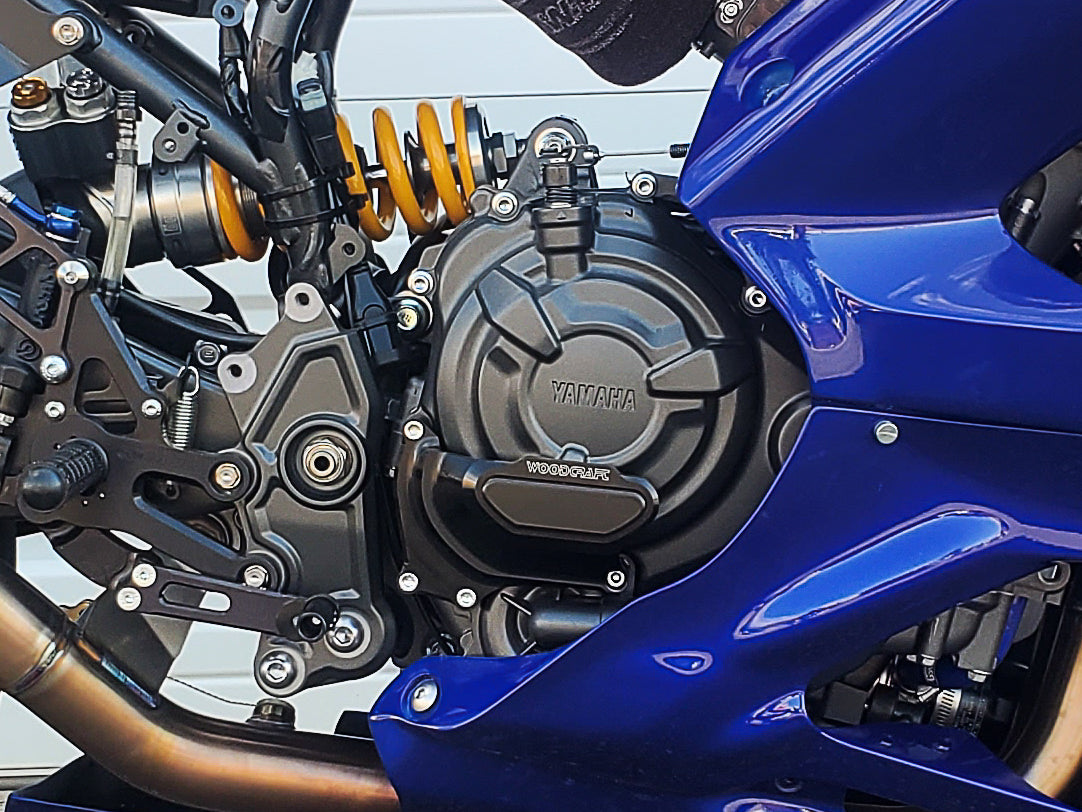 Woodcraft Yamaha FZ07,MT-07,R7 RHS Water Pump Cover Protector w/ Skid Plate