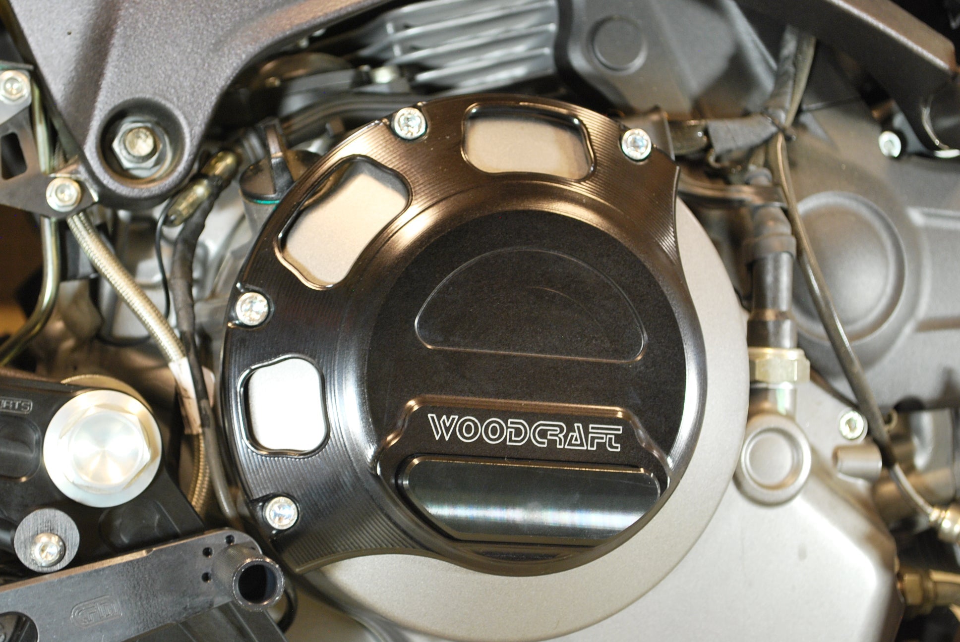 Woodcraft Ducati Wet Clutch RHS Clutch Cover Protector w/ Skid Pad