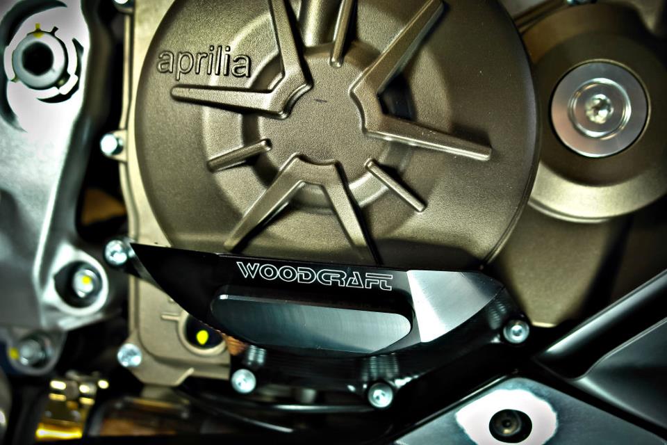 Woodcraft Aprilia RSV4/Tuono V4 RHS Clutch Cover Protector w/ Skid Pad