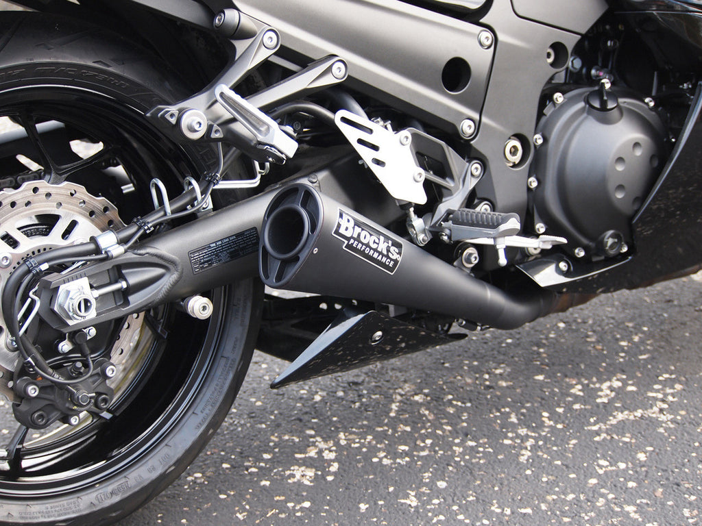Brock's Performance Dual Alien Head Slip-On System Black ZX-14R (12-25)