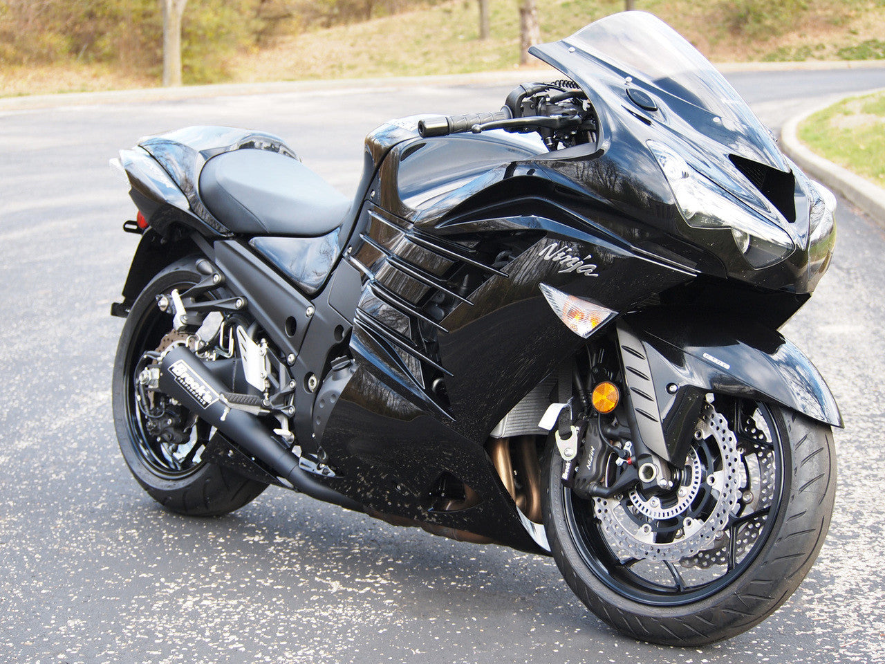 Brock's Performance Dual Alien Head Slip-On System Black ZX-14R (12-25)