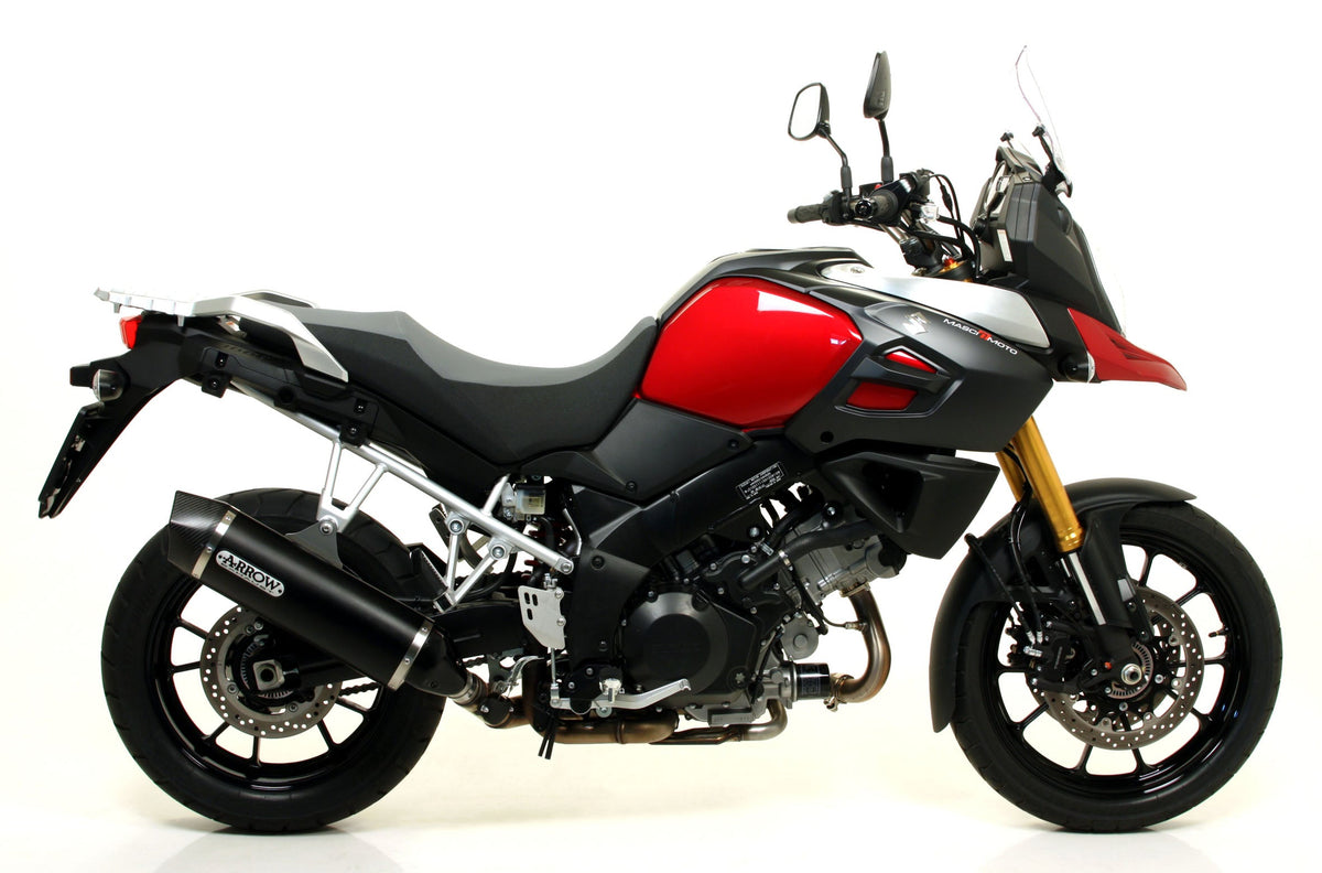 Arrow Maxi Race-Tech Aluminium "Dark" Slip On with Carbon End Cap - Suzuki V-strom 1000/DL1050 V-Strom 1050