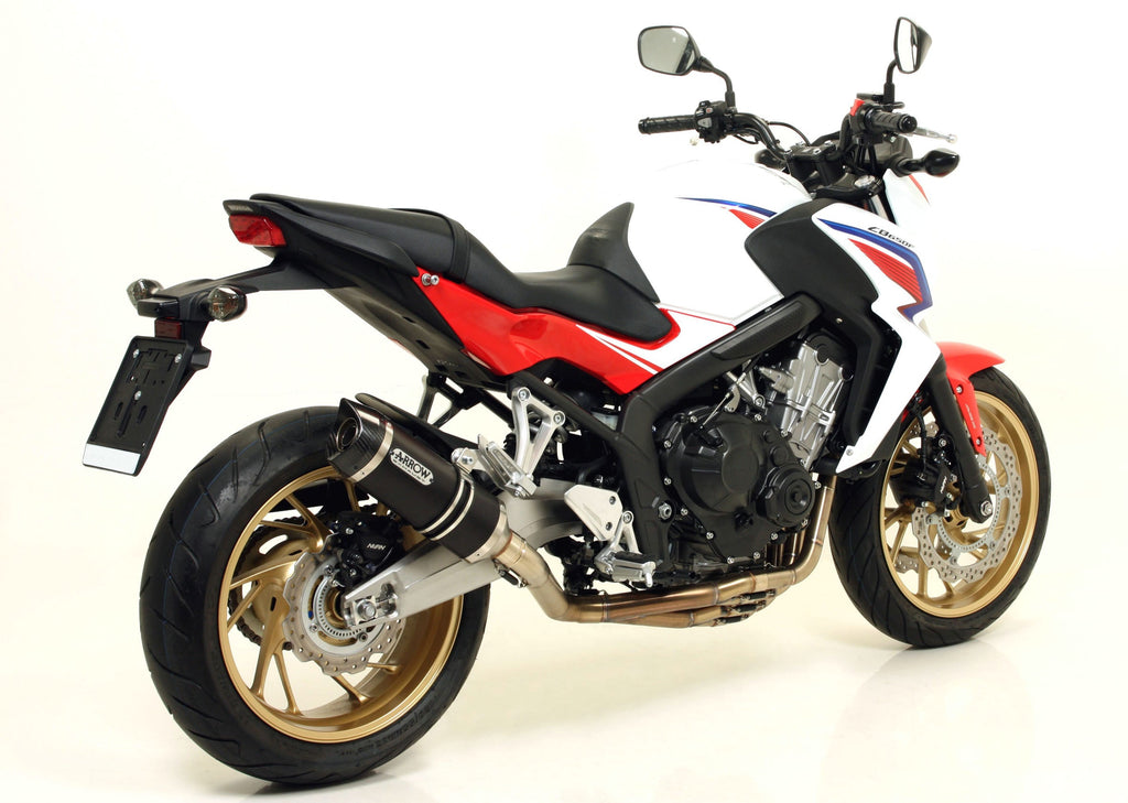 Arrow Thunder Aluminium "Dark" Slip On with Carbon End Cap - Honda CB650F/CBR650F
