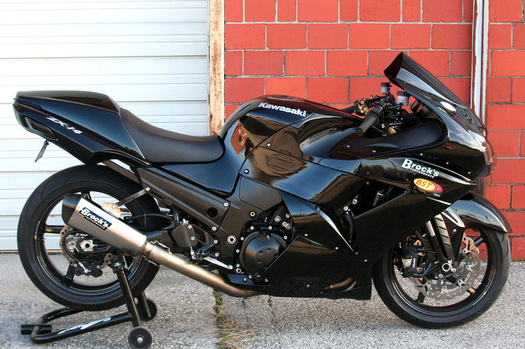 Brock's Performance CT Single Full System w/ 16" QuietKore Muffler ZX-14/R (06-25)