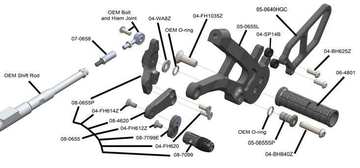 Woodcraft Ducati Streetfighter V4/V4S Complete Rearset