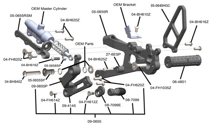 Woodcraft Ducati Streetfighter V4/V4S Complete Rearset