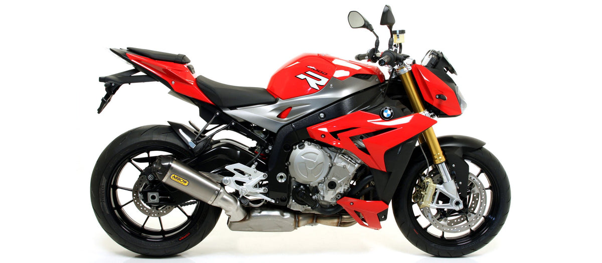 Arrow Works Titanium Approved Slip On with Carbon End Cap for Stock Headers - BMW S1000R/S1000RR