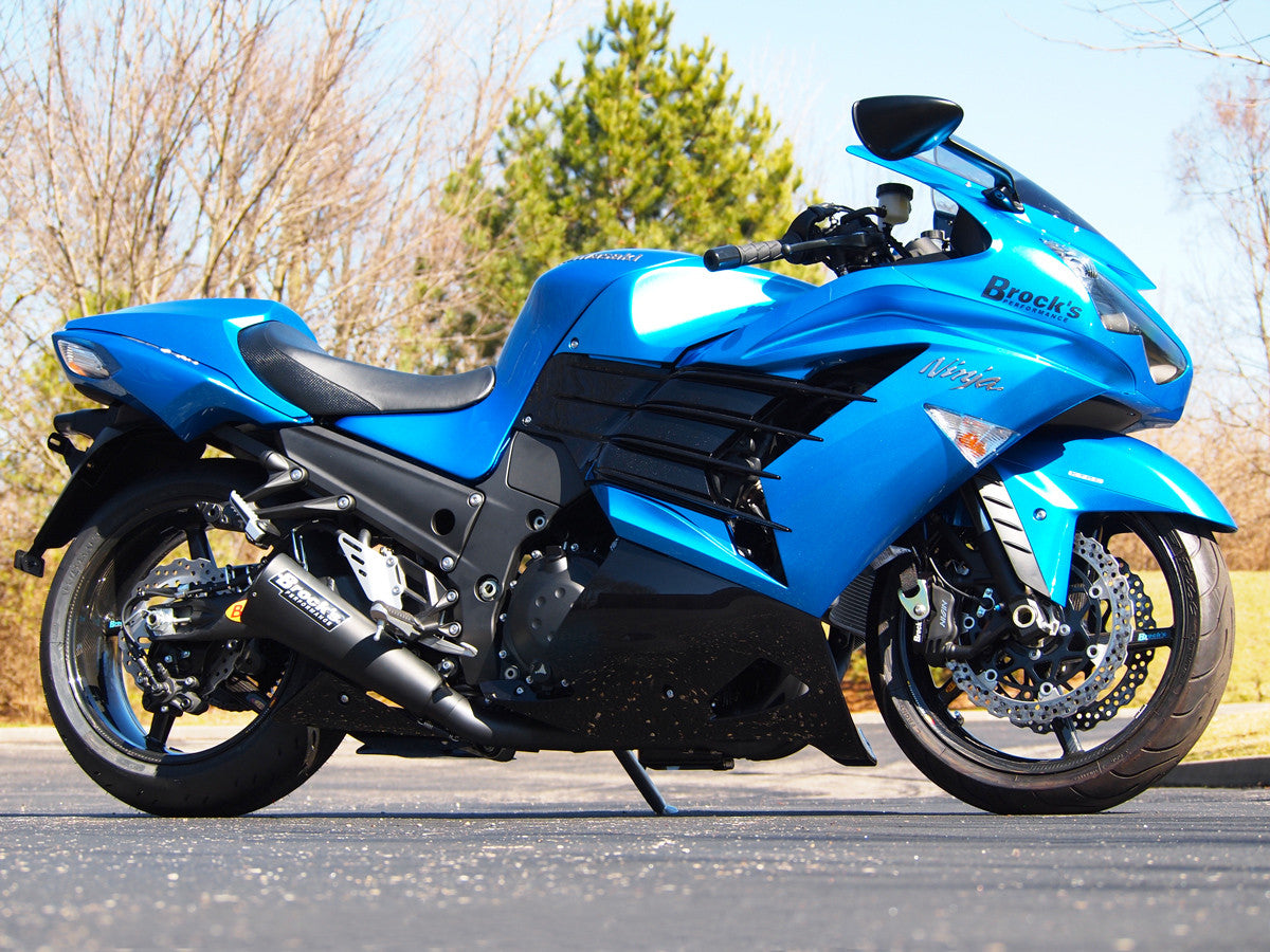 Brock's Performance Alien Head 2 Full System Black 14" Muffler ZX-14R (12-25)