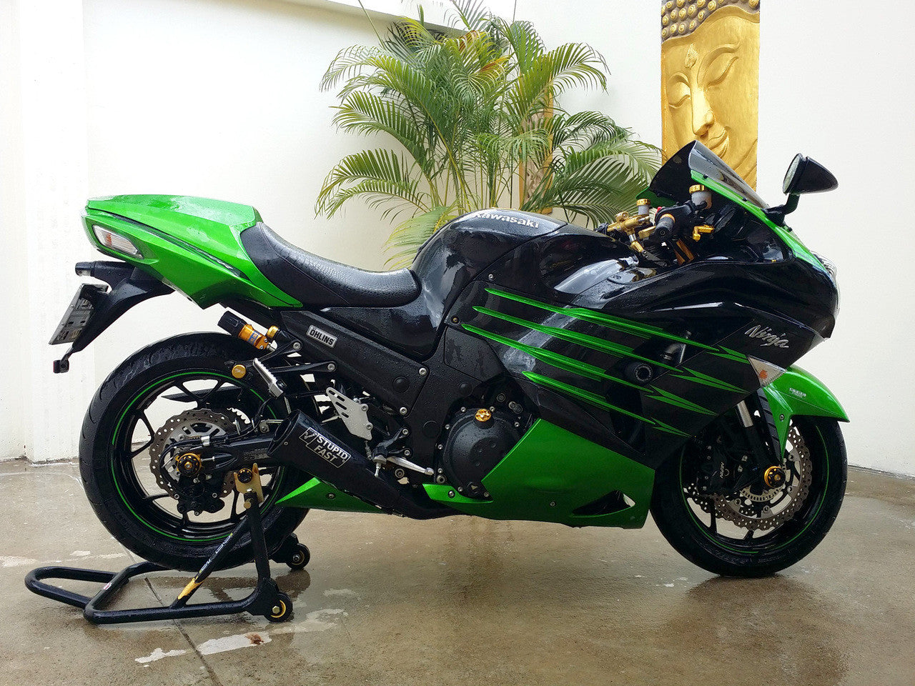 Brock's Performance Alien Head 2 Full System Black 14" Muffler ZX-14R (12-25)