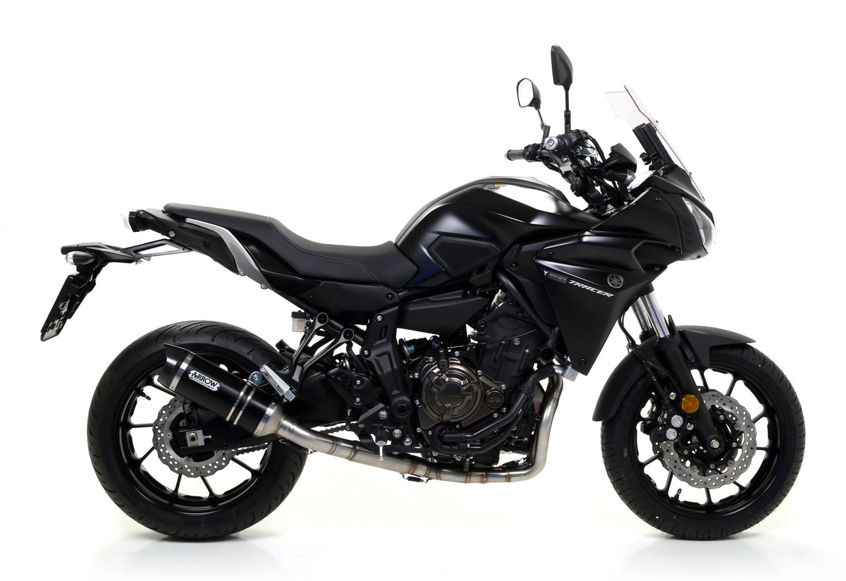 Arrow Thunder Aluminium "Dark" Slip On with Carbon End Cap - Yamaha MT-07