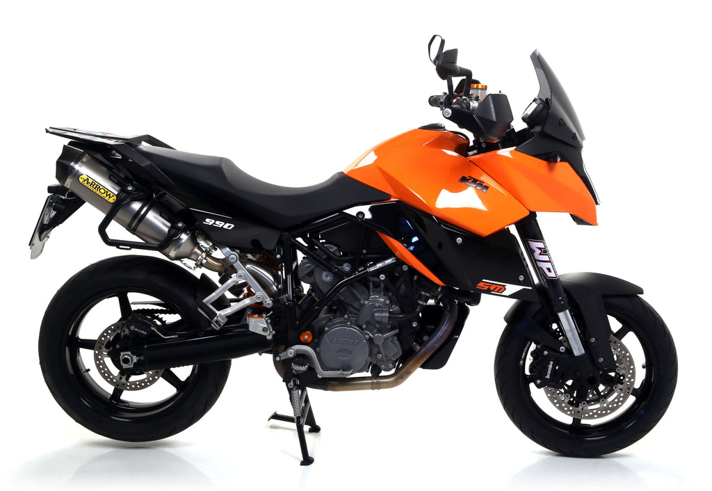 Arrow Race-Tech Aluminium Slip Ons (Right and Left) with Carbon End Cap - KTM 990 SMT/990 Adventure