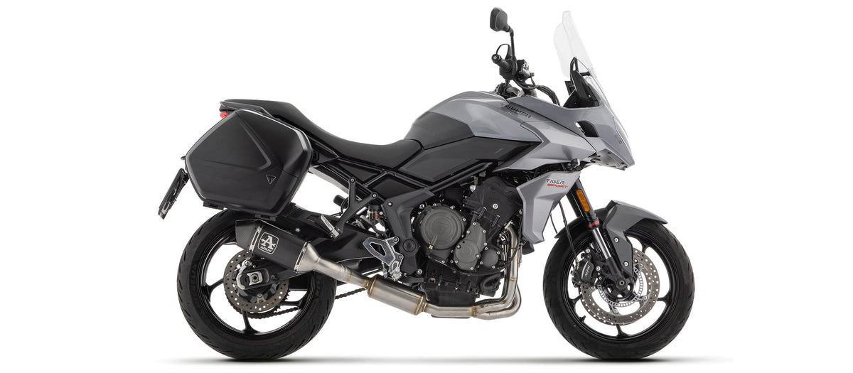 Arrow Catalytic Homologated Full System with Veloce Aluminium "Dark" Slip On - Triumph Tiger Sport 660