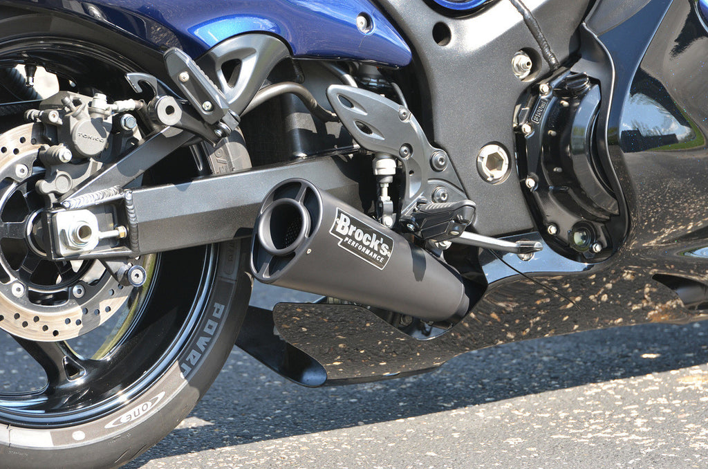 Brock's Performance Alien Head 2 Full System Black 14" Muffler Suzuki Hayabusa (99-26)
