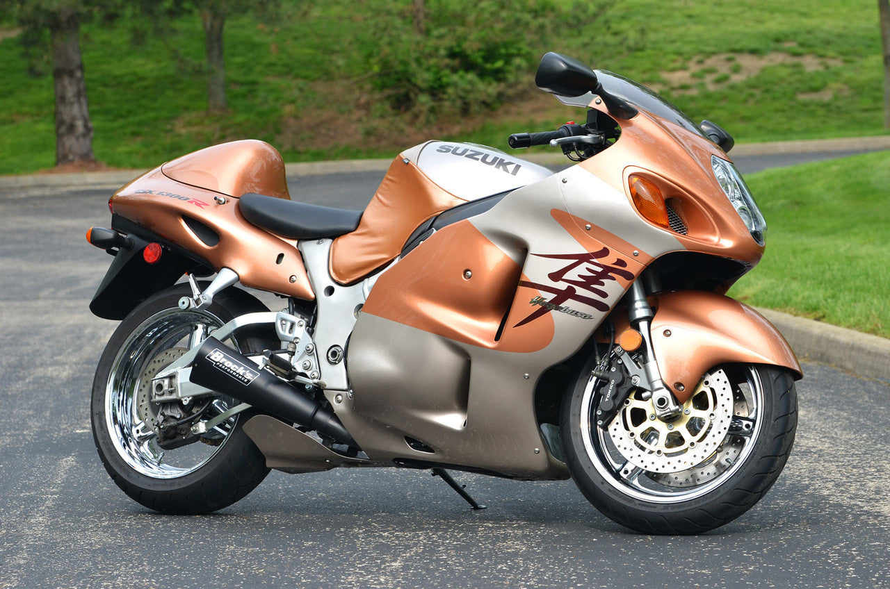 Brock's Performance Alien Head 2 Full System Black 14" Muffler Suzuki Hayabusa (99-26)