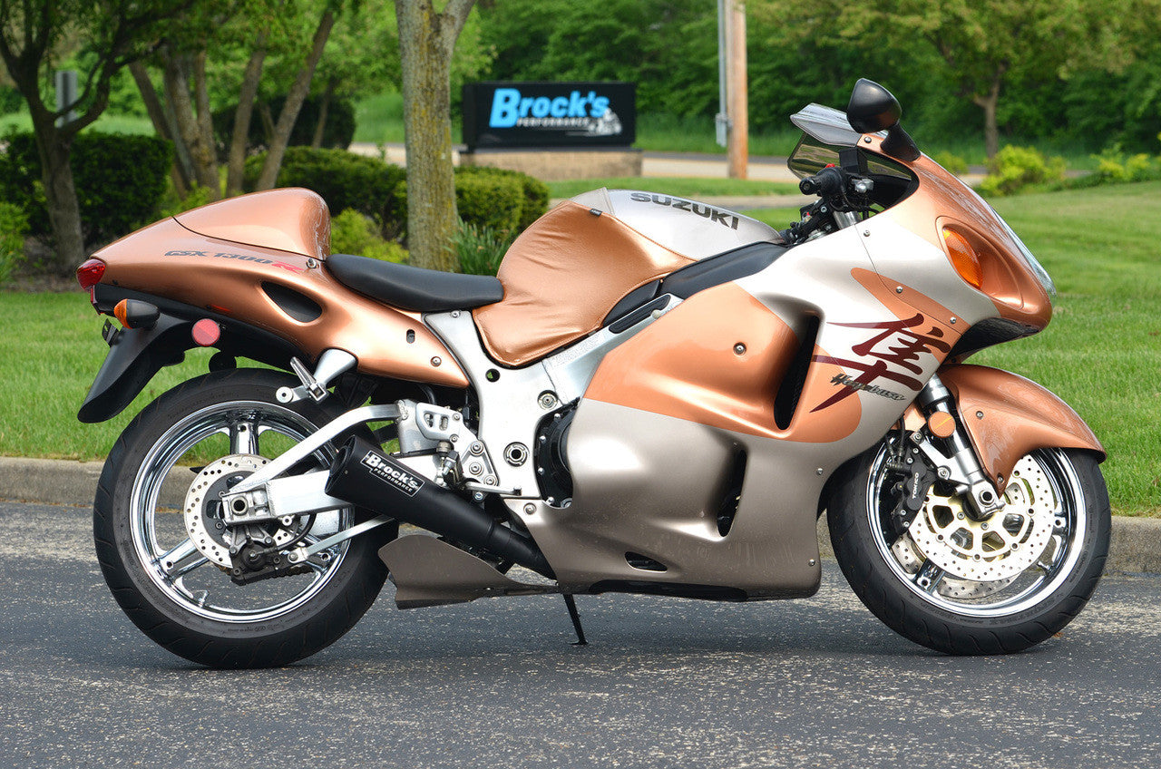 Brock's Performance Alien Head 2 Full System Black 14" Muffler Suzuki Hayabusa (99-26)