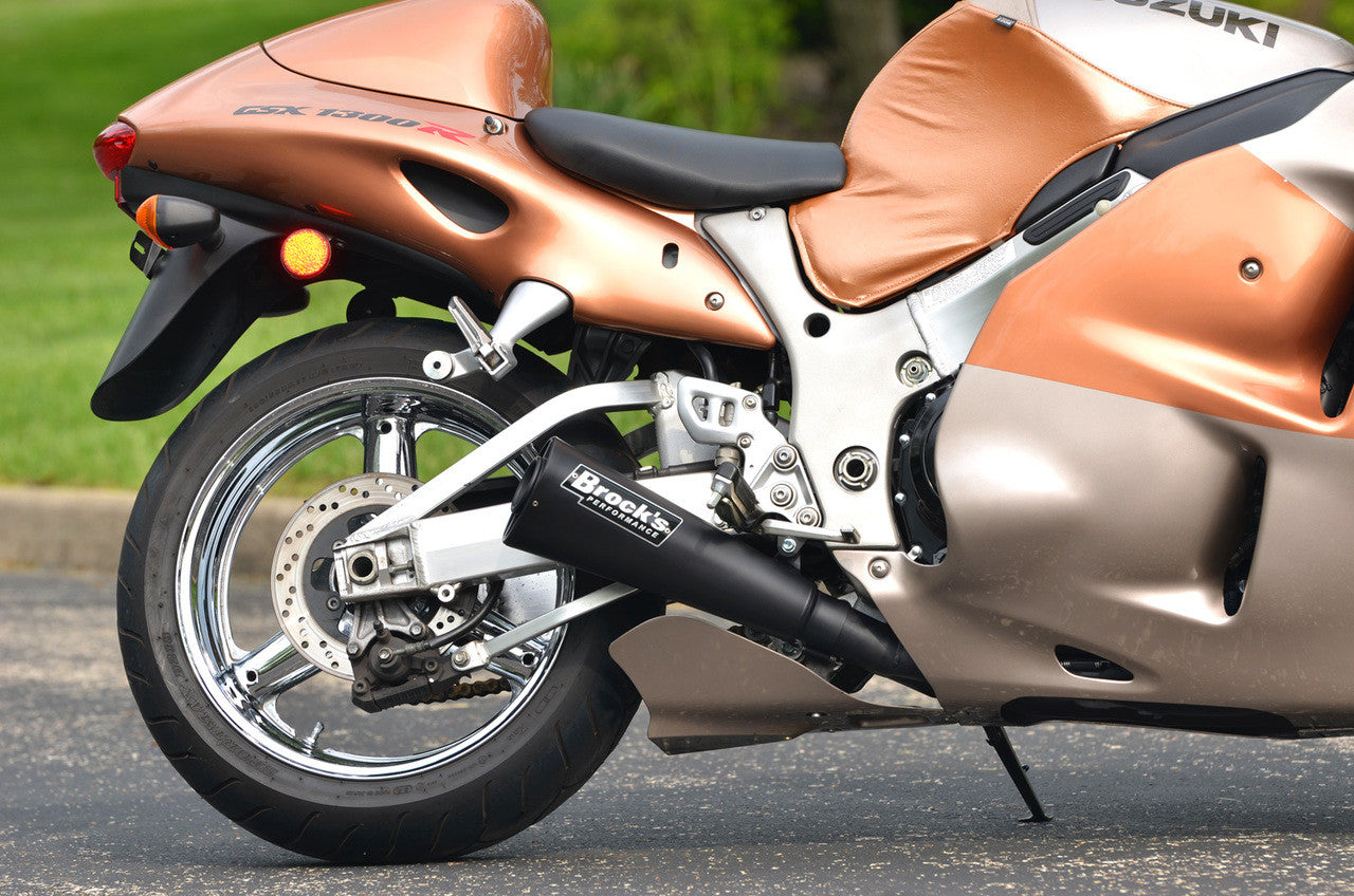 Brock's Performance Alien Head 2 Full System Black 14" Muffler Suzuki Hayabusa (99-26)