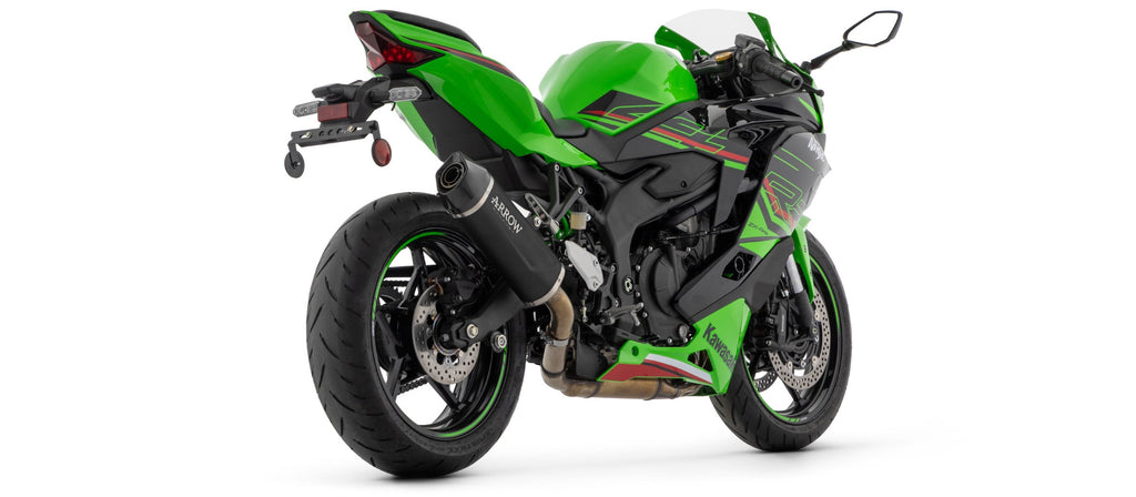 Arrow Indy Race EVO Aluminium "Dark" Slip On with Carbon End Cap - Kawasaki ZX400 Ninja ZX-4R ABS