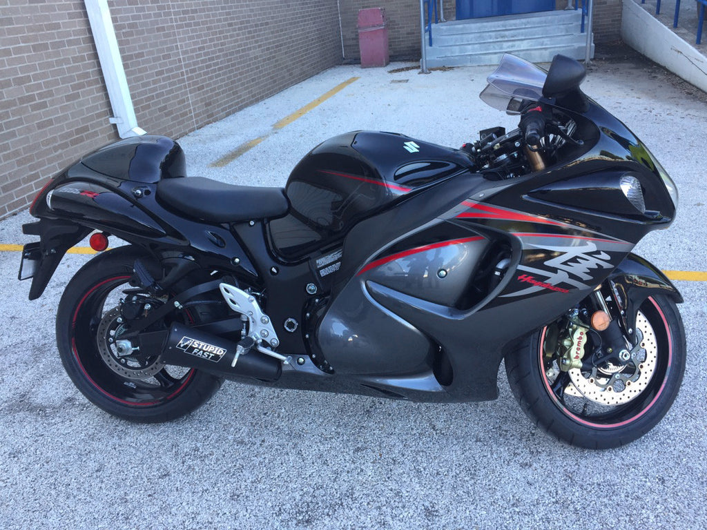 Brock's Performance Alien Head 2 Full System Black 14" Muffler Suzuki Hayabusa (99-26)