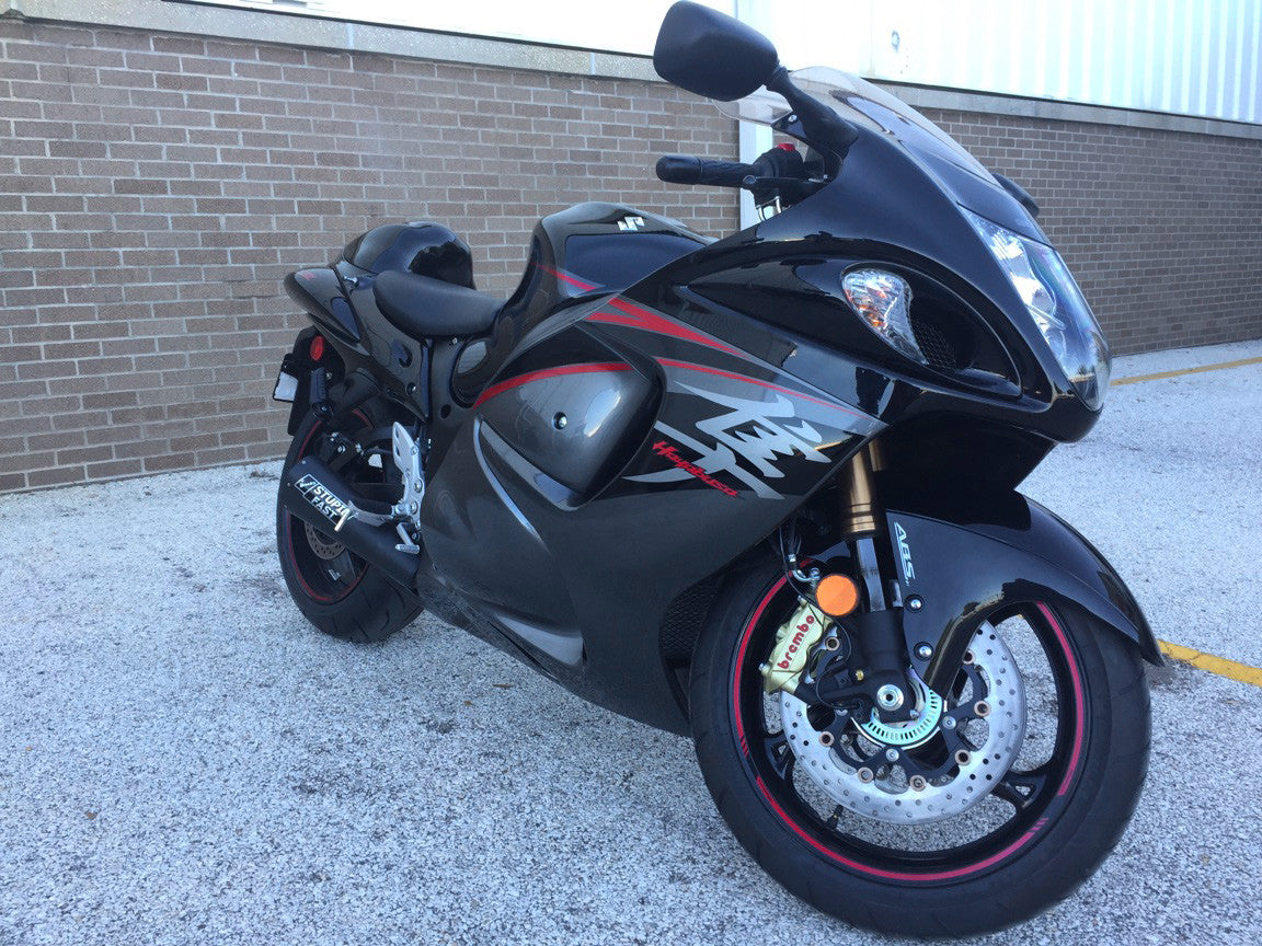 Brock's Performance Alien Head 2 Full System Black 14" Muffler Suzuki Hayabusa (99-26)