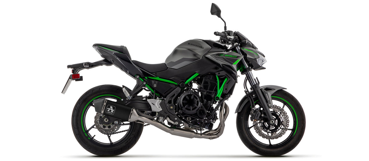 Arrow Full System Racing with Veloce Aluminium "Dark" Slip Ons - Kawasaki Z650/EX650 Ninja 650