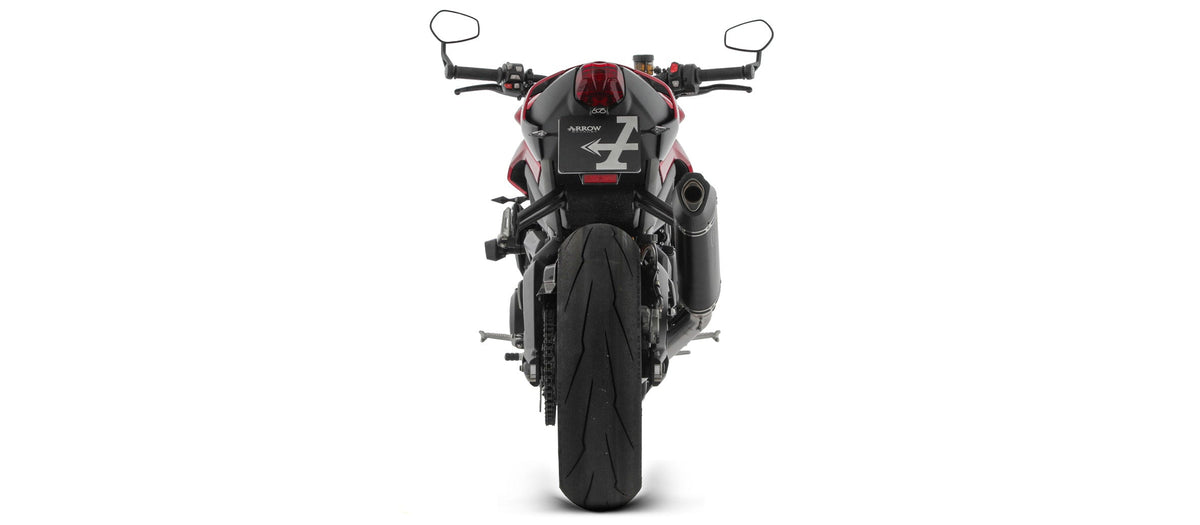 Arrow Homologated Full System with Veloce Aluminium "Dark" Slip On - Triumph Street Triple/Street Triple RS