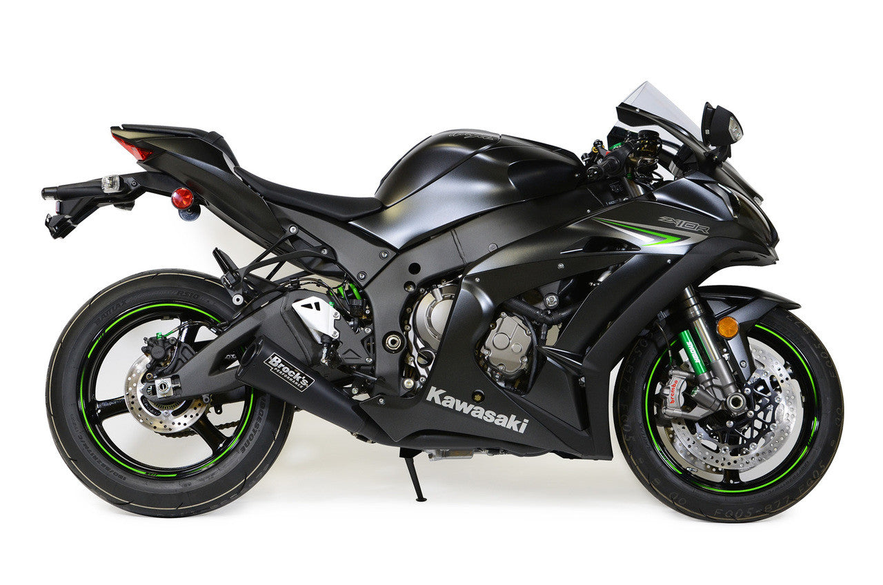 Brock's Performance Alien Head 2 Full System Black 14" Muffler ZX-10R (16-20)