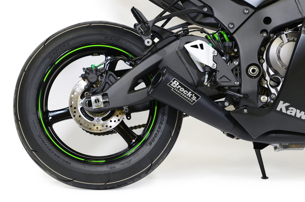 Brock's Performance Alien Head 2 Full System Black 14" Muffler ZX-10R (16-20)