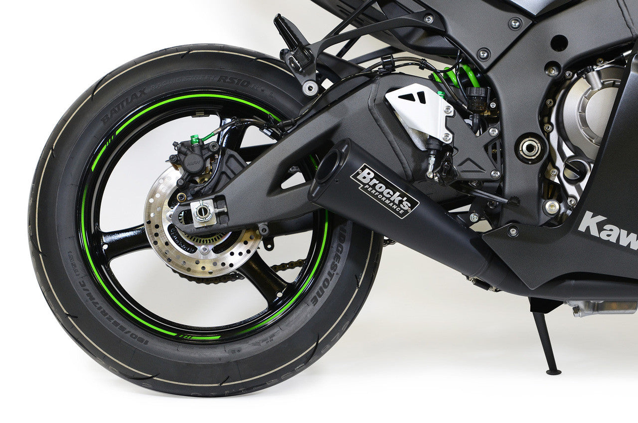 Brock's Performance Alien Head 2 Full System Black 14" Muffler ZX-10R (16-20)