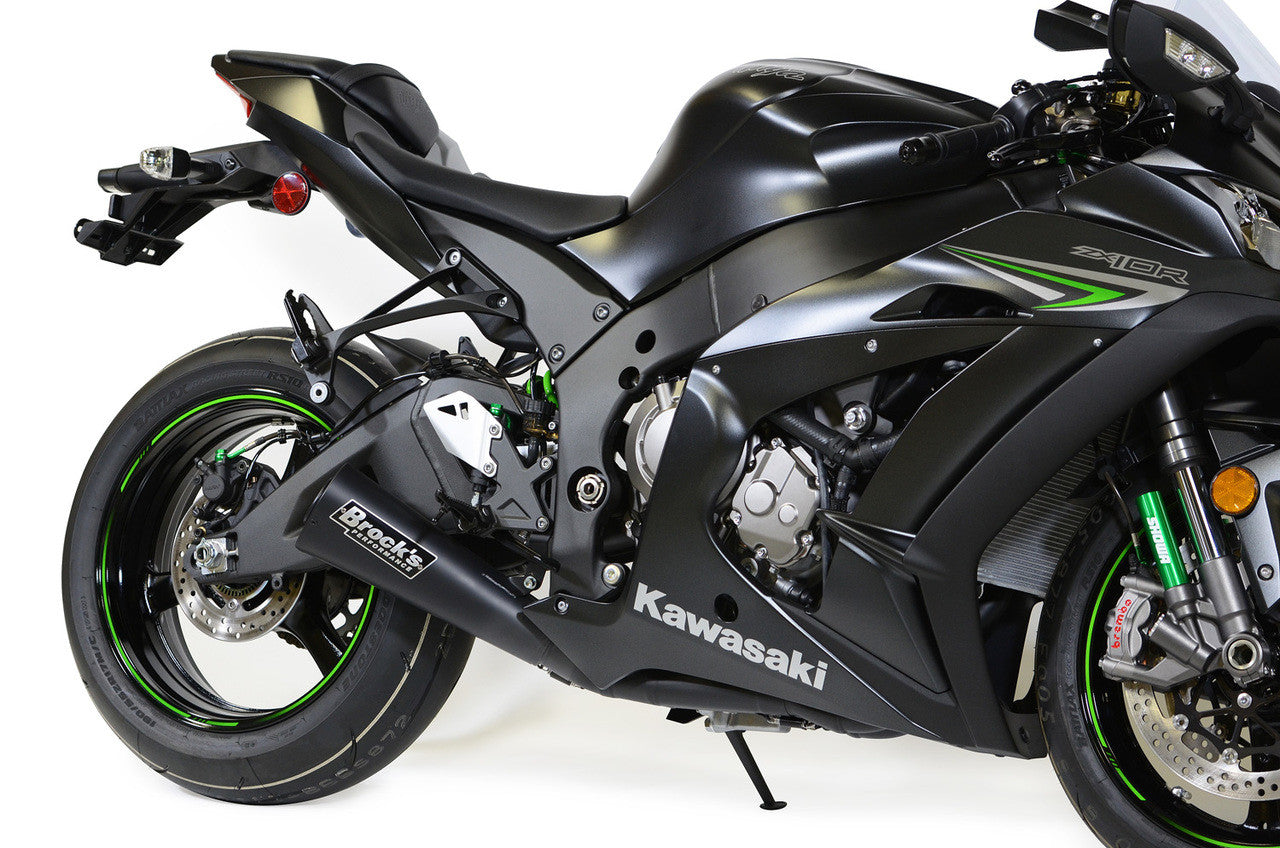 Brock's Performance Alien Head 2 Full System Black 14" Muffler ZX-10R (16-20)