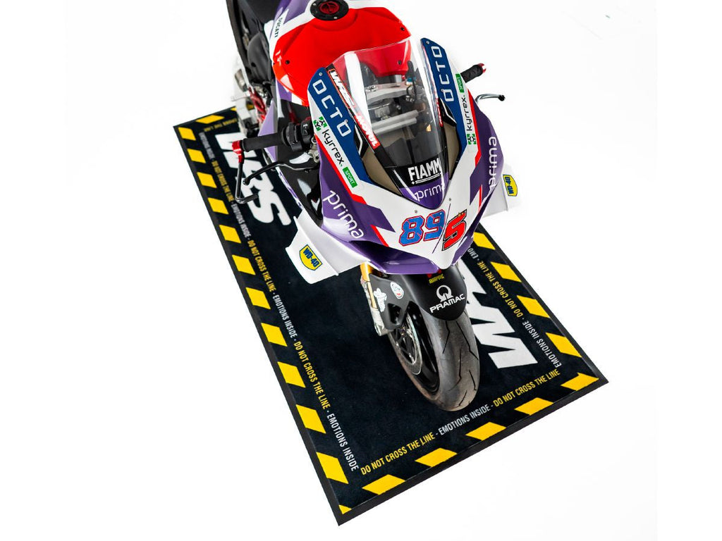 WRS Original WRS Rectangular Motorcycle Carpet With Logo And Yellow Line