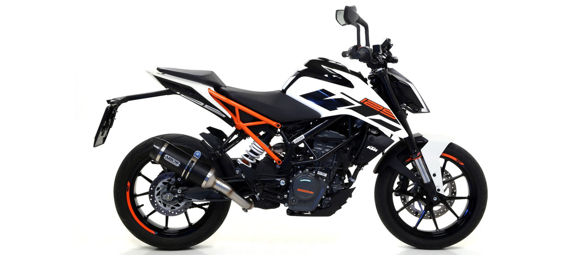 Arrow Thunder Aluminium "Dark" Slip On with Carbon End Cap - KTM RC 390/125 Duke