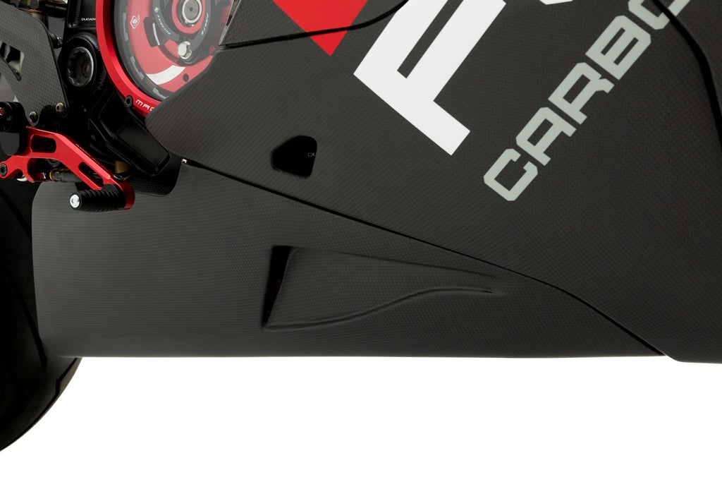 Fullsix Carbon Belly Pan - for Akrapovic Underseat Exhaust - Ducati Super Sport