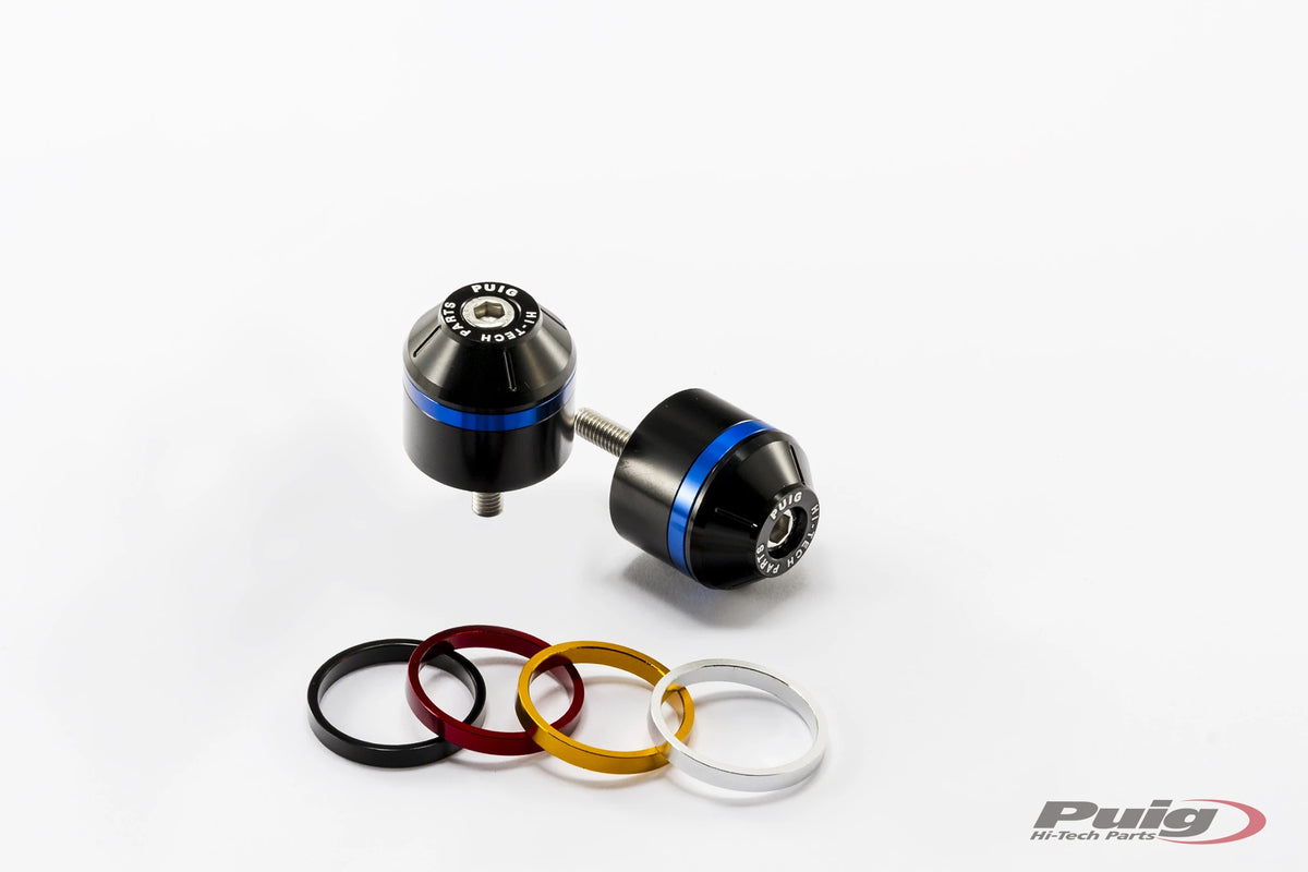 Puig Bar End Weights (with Rim) - Triumph Street Triple/R Short Bar End w/Rings 2013-2015