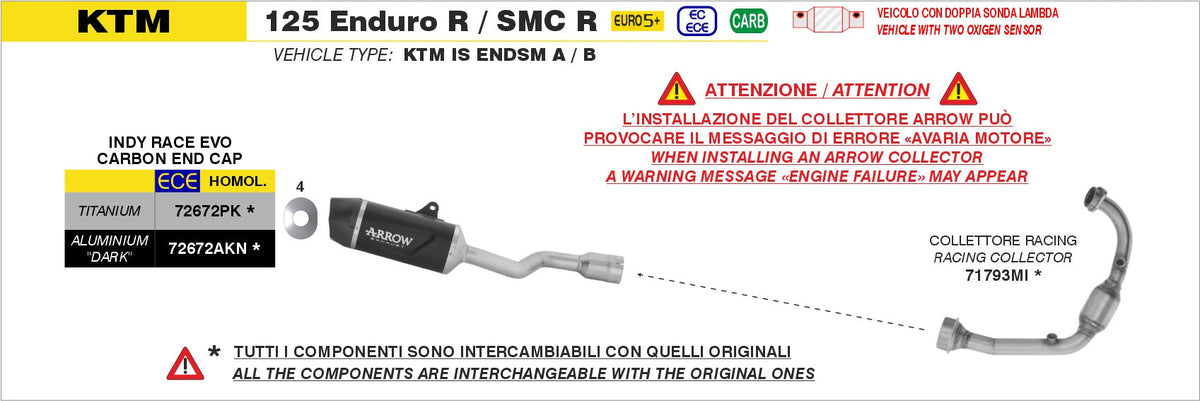 Arrow Racing Header - KTM 125 Duke