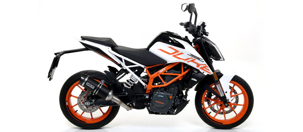 Arrow Thunder Aluminium "Dark" Slip On with Carbon End Cap - KTM RC 390/125 Duke