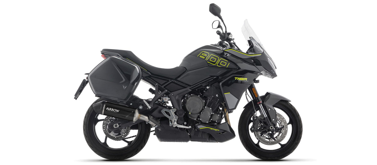 Arrow Indy Race EVO Aluminium "Dark" Slip On with Carbon End Cap - Triumph Tiger 800