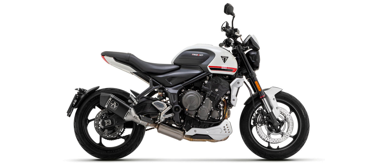 Arrow Homologated Full System with Veloce Aluminium "Dark" Slip On - Triumph Trident 660