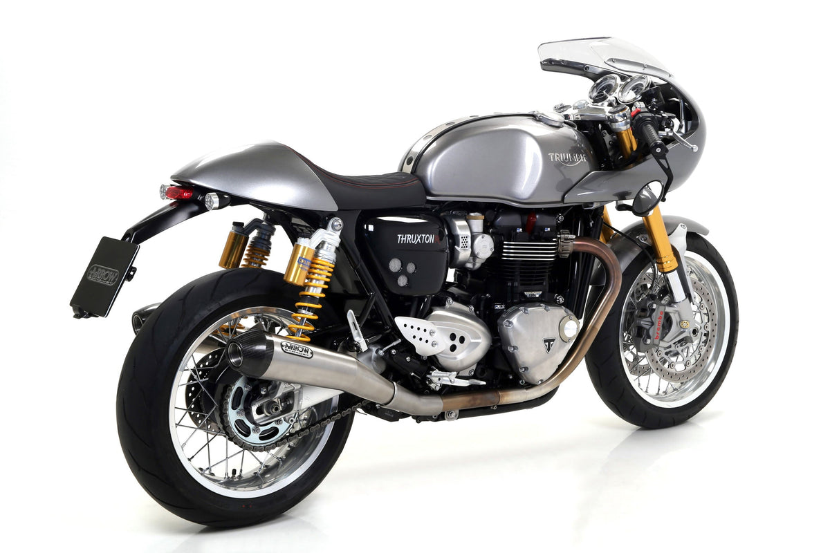 Arrow Nichrom Pro-Racing Slip Ons (Right & Left) with Carbon End Cap - Triumph Thruxton RS/Thruxton TFC