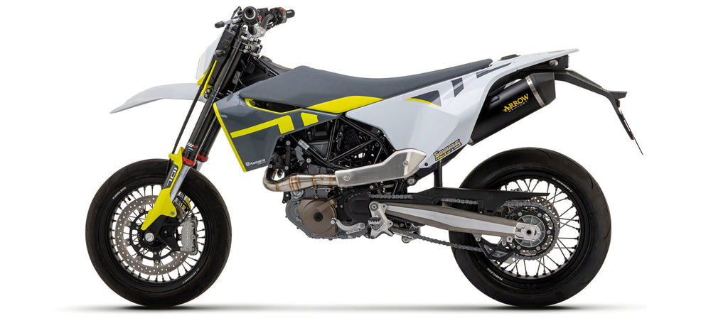 Arrow Race-Tech Aluminium "Dark" Slip On with Carbon End Cap - Husqvarna 701 Enduro/701 Enduro LR