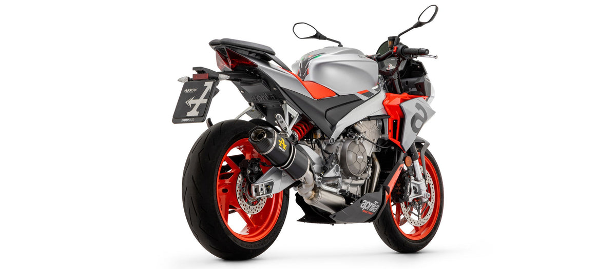 Arrow Indy Race Aluminium "Dark" Slip On with Carbon End Cap - Aprilia RS 660/Tuono 660