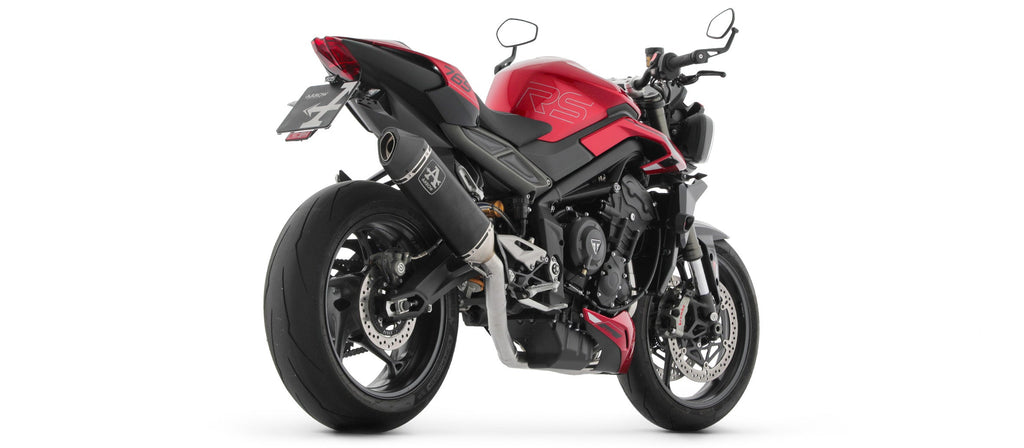 Arrow Full System Racing with Veloce Aluminium "Dark" Slip Ons - Triumph Street Triple/Street Triple RS