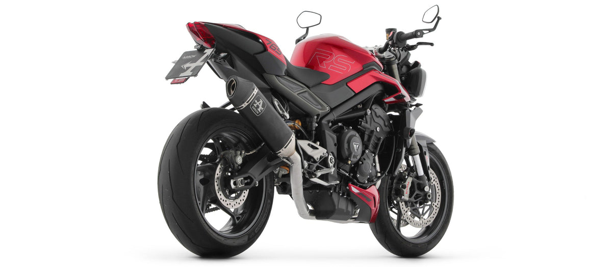 Arrow Full System Racing with Veloce Aluminium "Dark" Slip Ons - Triumph Street Triple/Street Triple RS