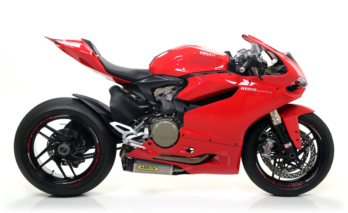 Arrow Titanium Works Slip Ons (Right and Left) with Carbon End Cap - Ducati 899 Panigale/1199 Panigale