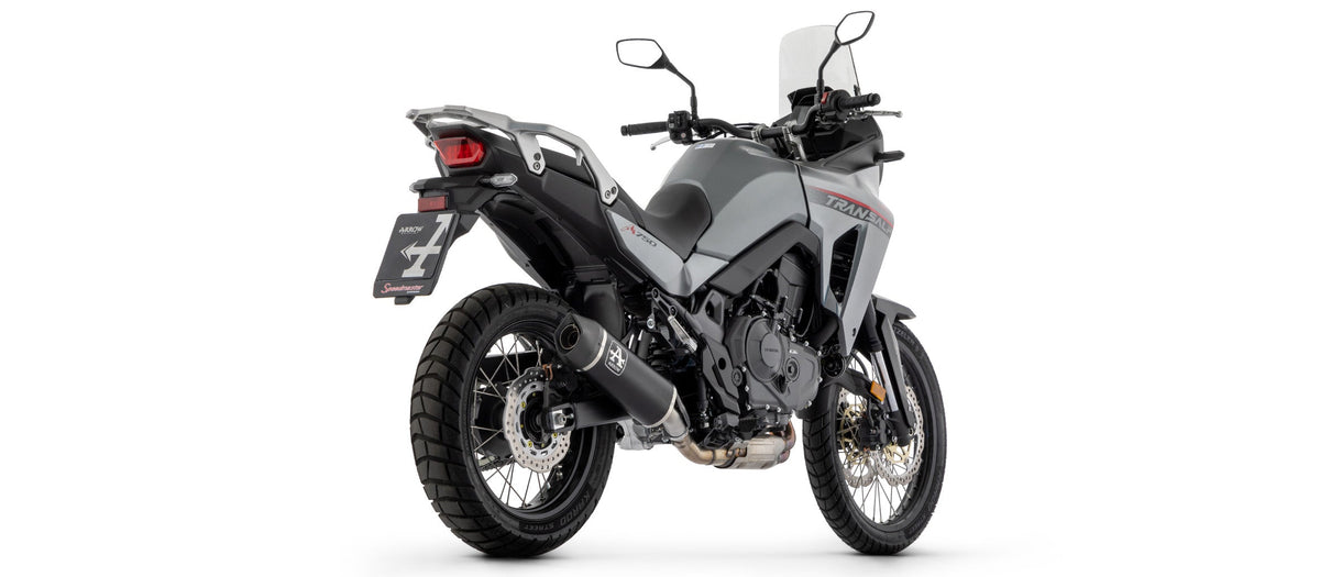 Arrow Indy Race Aluminium "Dark" Slip On with Carbon End Cap - Honda XL750 Transalp