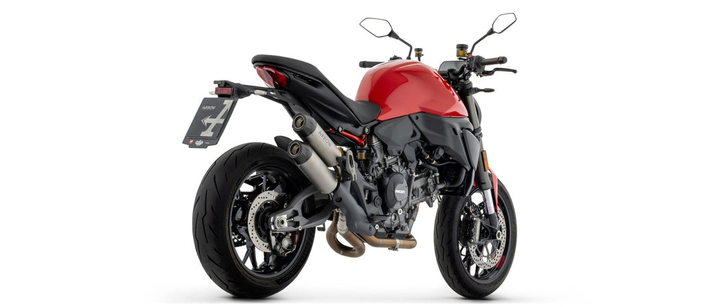 Arrow Round-Sil Titanium Racing Double Slip On (Upper & Lower) with Carbon End Cap - Ducati Monster