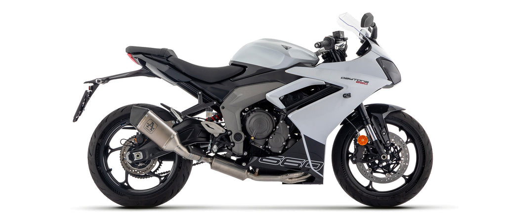 Arrow Homologated Full System with Veloce Titanium Slip On - Triumph Daytona 660